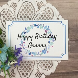 Tarjeta de cumpleaños imprimible para abuela - Tarjeta de felicitación para abuela, mamá mamá, Grammy, bisabuela, bisabuela