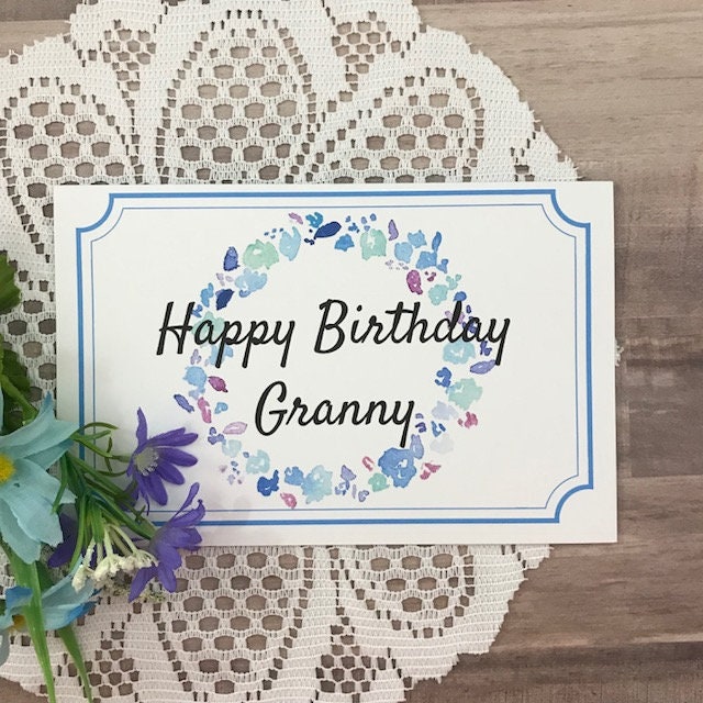 printable birthday card for granny greeting card for etsy
