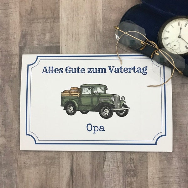 Father's Day Card in German for Opa, Alles Gute zum Vatertag Opa Karte, Deutche Karte, Deutche Grusskarte