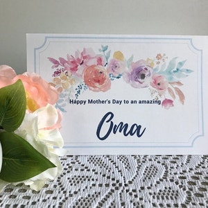 Tarjeta imprimible del Día de la Madre para Oma - Tarjeta de felicitación del Día de la Madre, Abuela Alemana