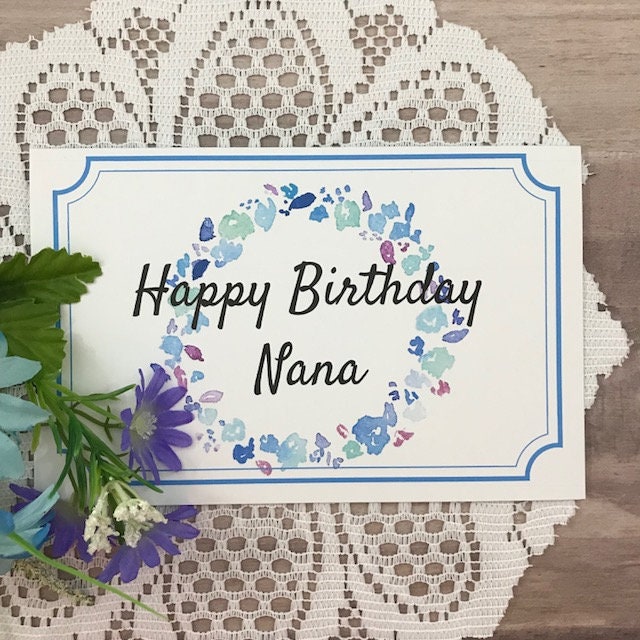 printable birthday card for nana greeting card for etsy