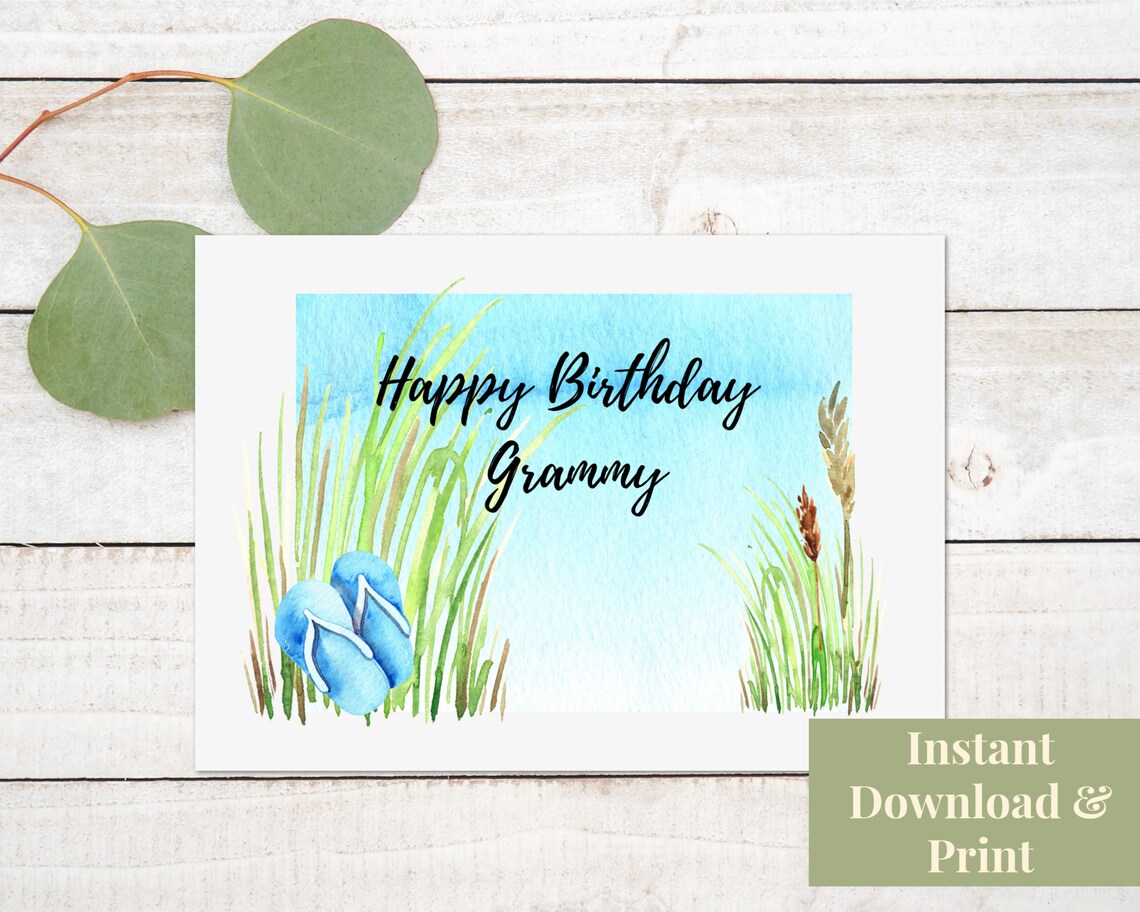 Printable Birthday Card for Grammy, Grammy Birthday Card, Grandma, Gran ...