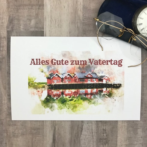 Tarjeta del Día del Padre en alemán - Alles Gute zum Vatertag Karte - Deutche Karte - Deutche Grusskarte