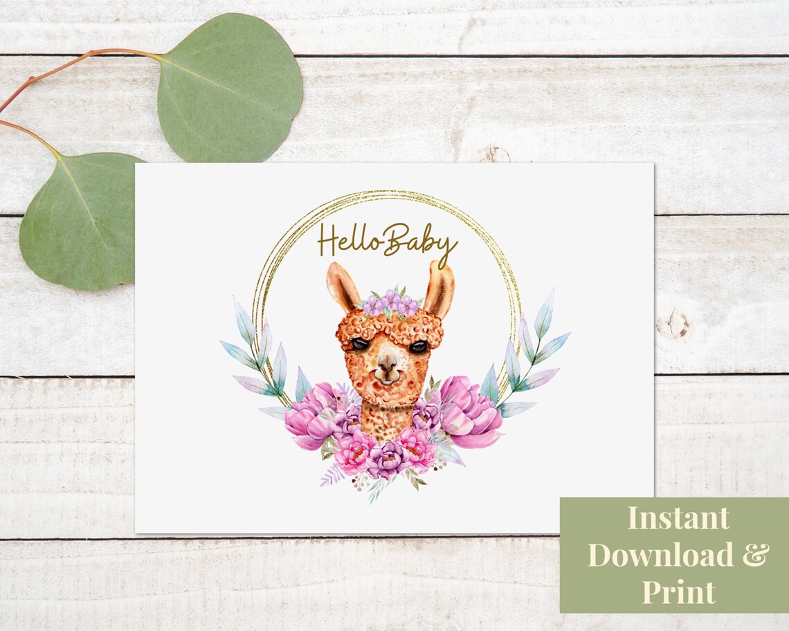 Printable Welcome Baby Card, Printable Baby Girl Card, New Baby Card ...