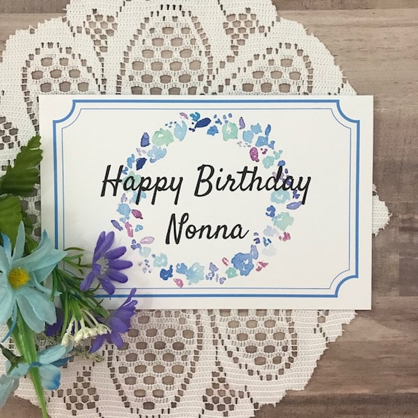 Printable Birthday Card for Nonna - Greeting Card for Italian Grandmother, Mom, Mom Mom