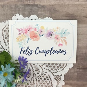 Cartão Feliz Cumpleanos - Tarjeta Cumpleanos - Cartão de aniversário para impressão em espanhol