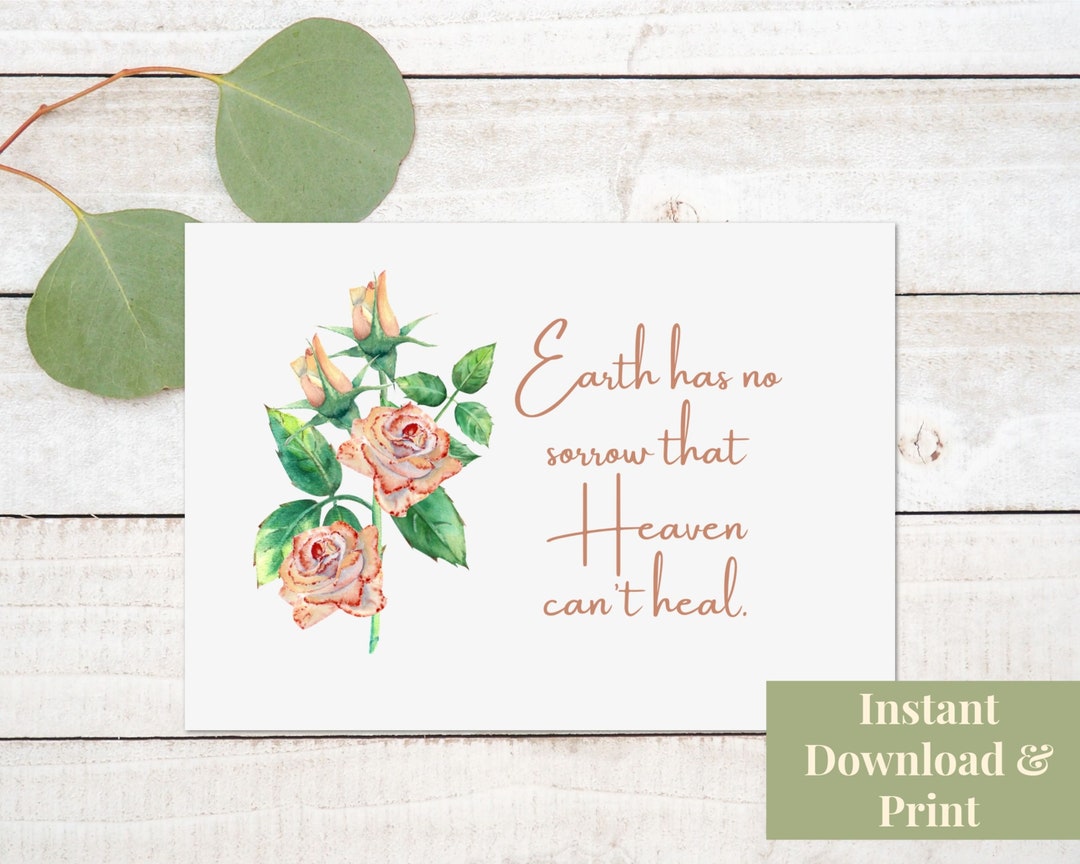 Religious Sympathy Card, Condolence Card Printable, Christian Sympathy Card, Sympathy Card Printable, With Sympathy, Earth Has No Sorrow - Etsy religious-sympathy-card-condolence-card-printable-christian-sympathy-card-sympathy-card-printable-with-sympathy-earth-has-no-sorrow-etsy