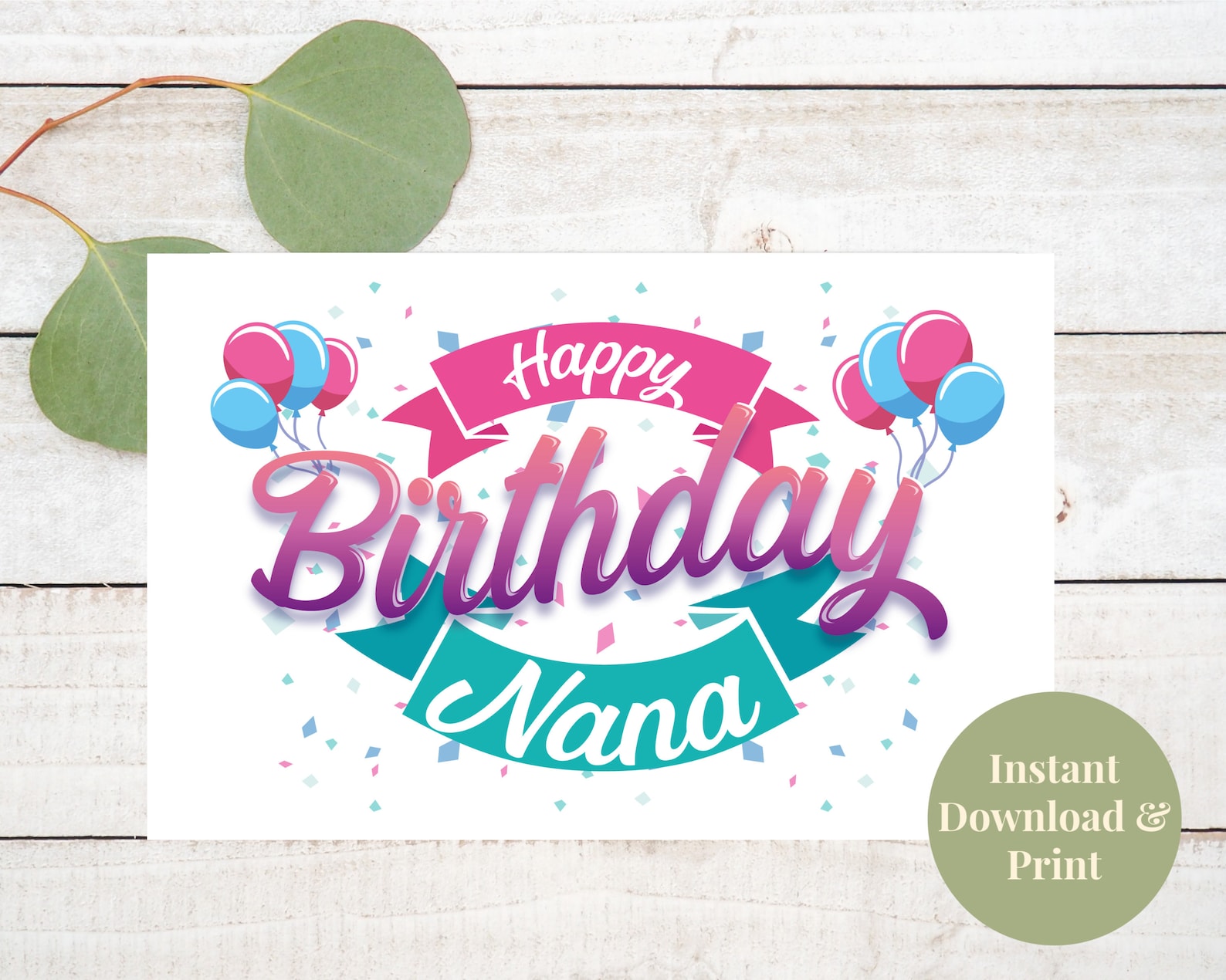 Printable Nana Birthday Card, Happy Birthday Nana, Nana Card - Etsy