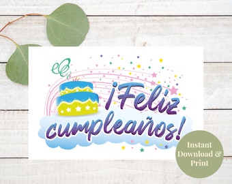 Feliz Cumpleanos Mama Tarjeta, Tarjetas de Cumpleanos, Spanish Birthday Card