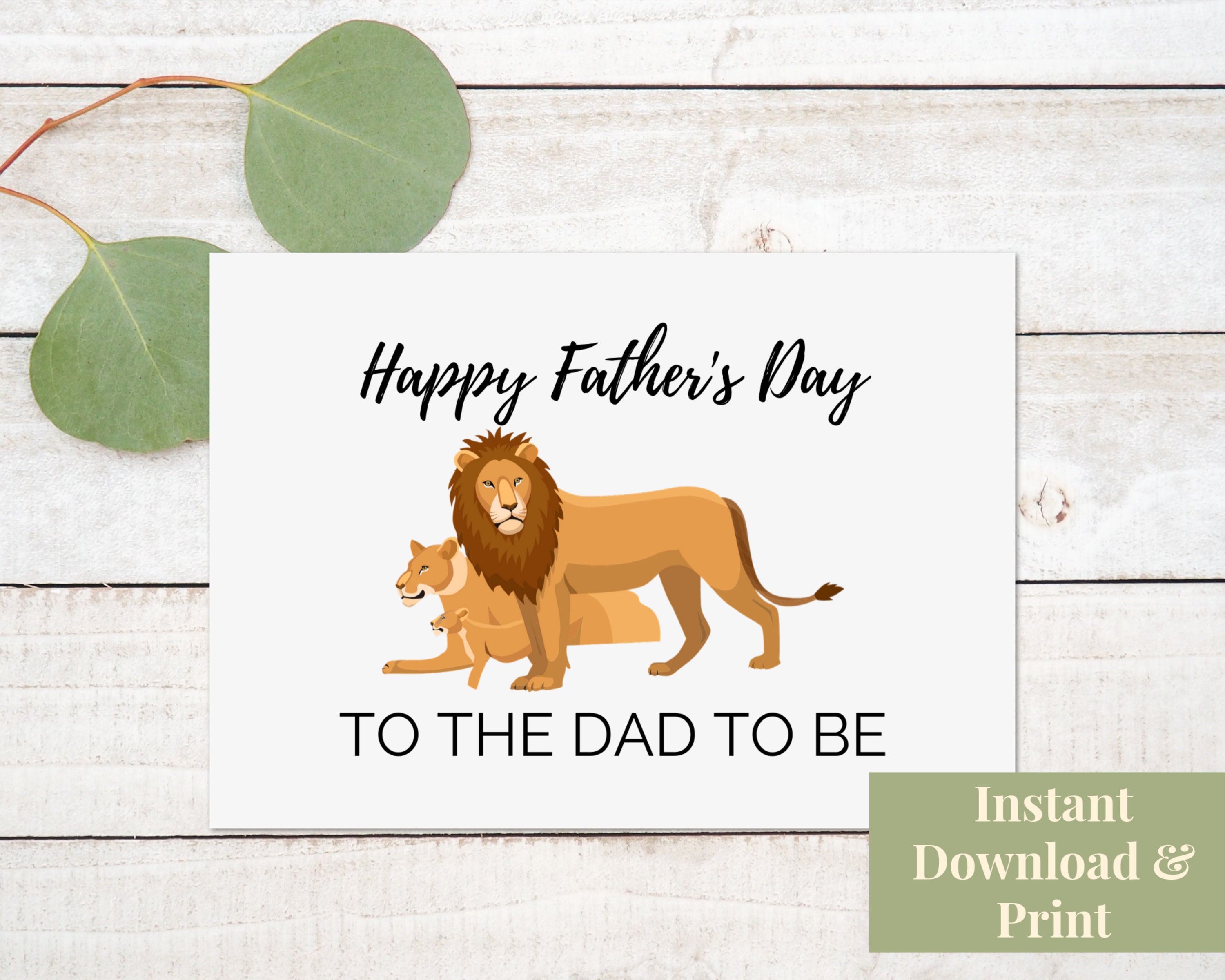 Printable Father's Day Card for Dad to Be, Daddy
