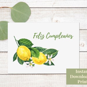 Carte Feliz Cumpleanos, Tarjeta de Cumpleanos, carte de joyeux anniversaire imprimable en espagnol