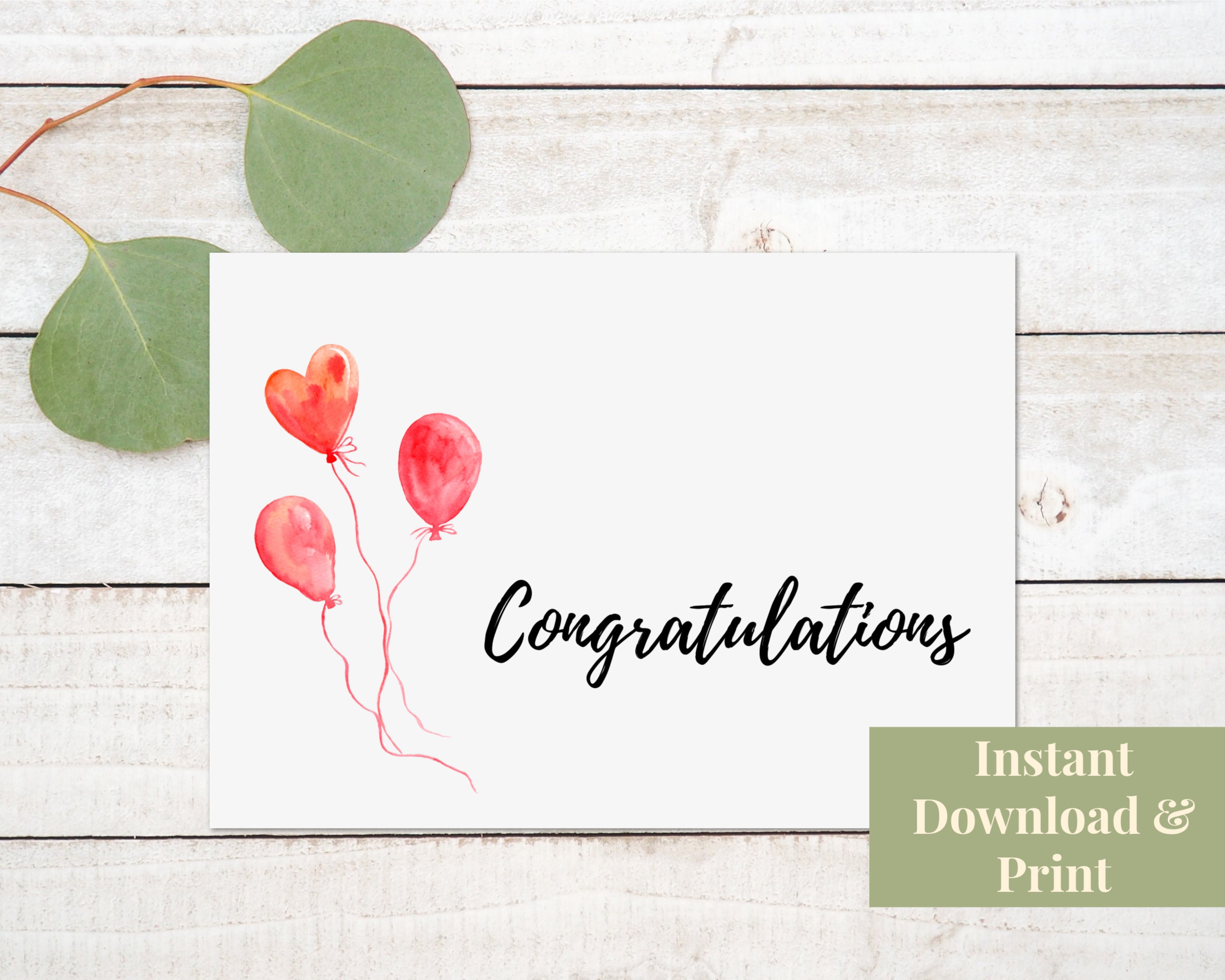 Printable Congratulations Card Printable Congrats Card - Etsy