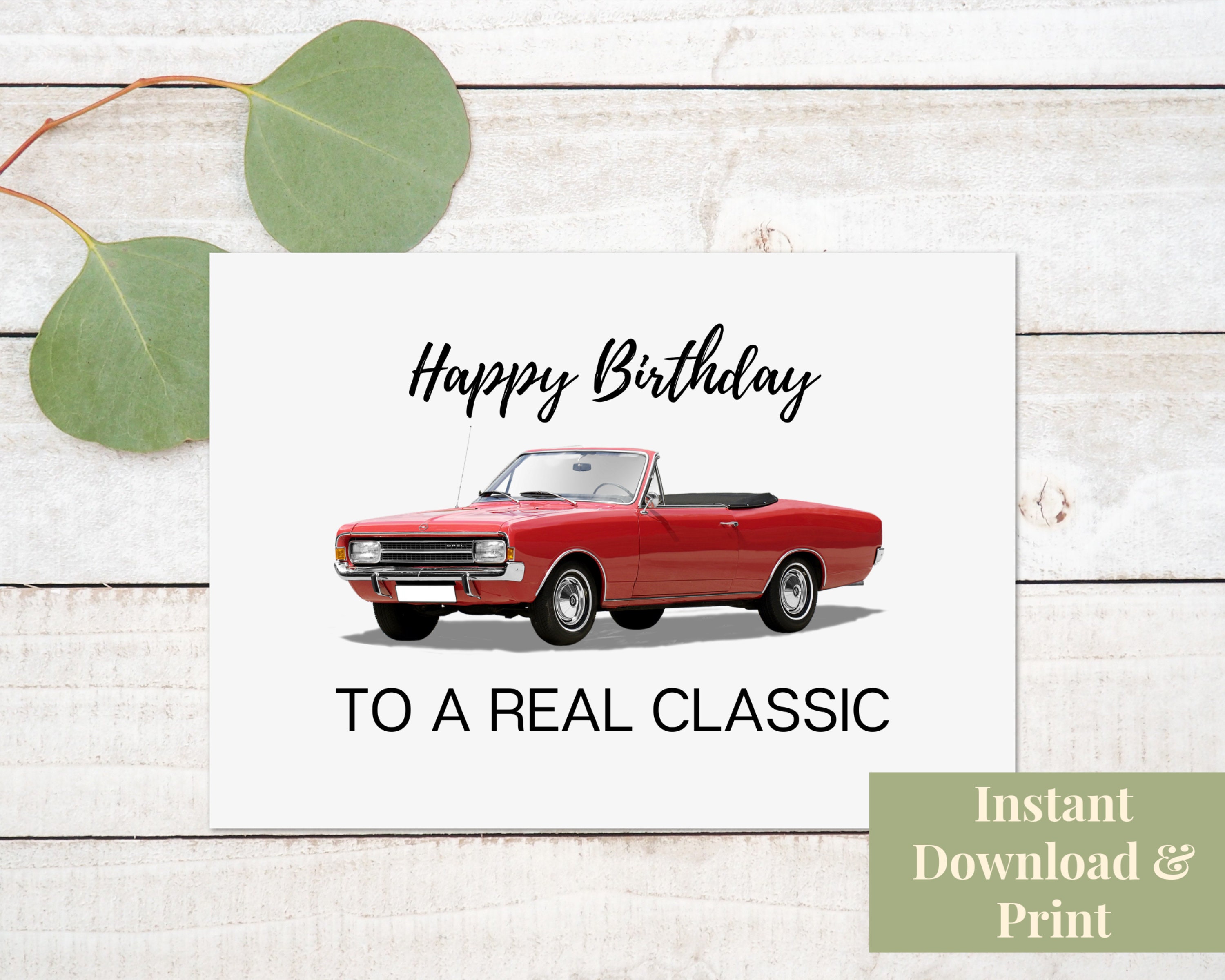 Classic Car Birthday Card Printable Printable Birthday Card pic