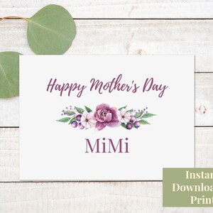 Tarjeta imprimible del Día de la Madre para MiMi