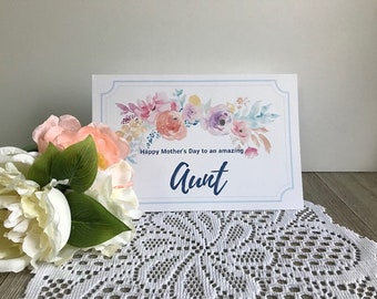 Printable Mother's Day Card for Aunt, Mother's Day Card for Your Auntie, Aunt