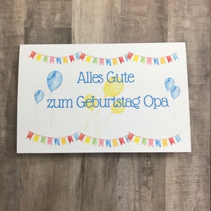 Alles Gute zum Geburtstag Opa - Biglietto di compleanno stampabile per Opa in tedesco - Biglietto di compleanno tedesco per Opa, nonno - Buon compleanno Opa