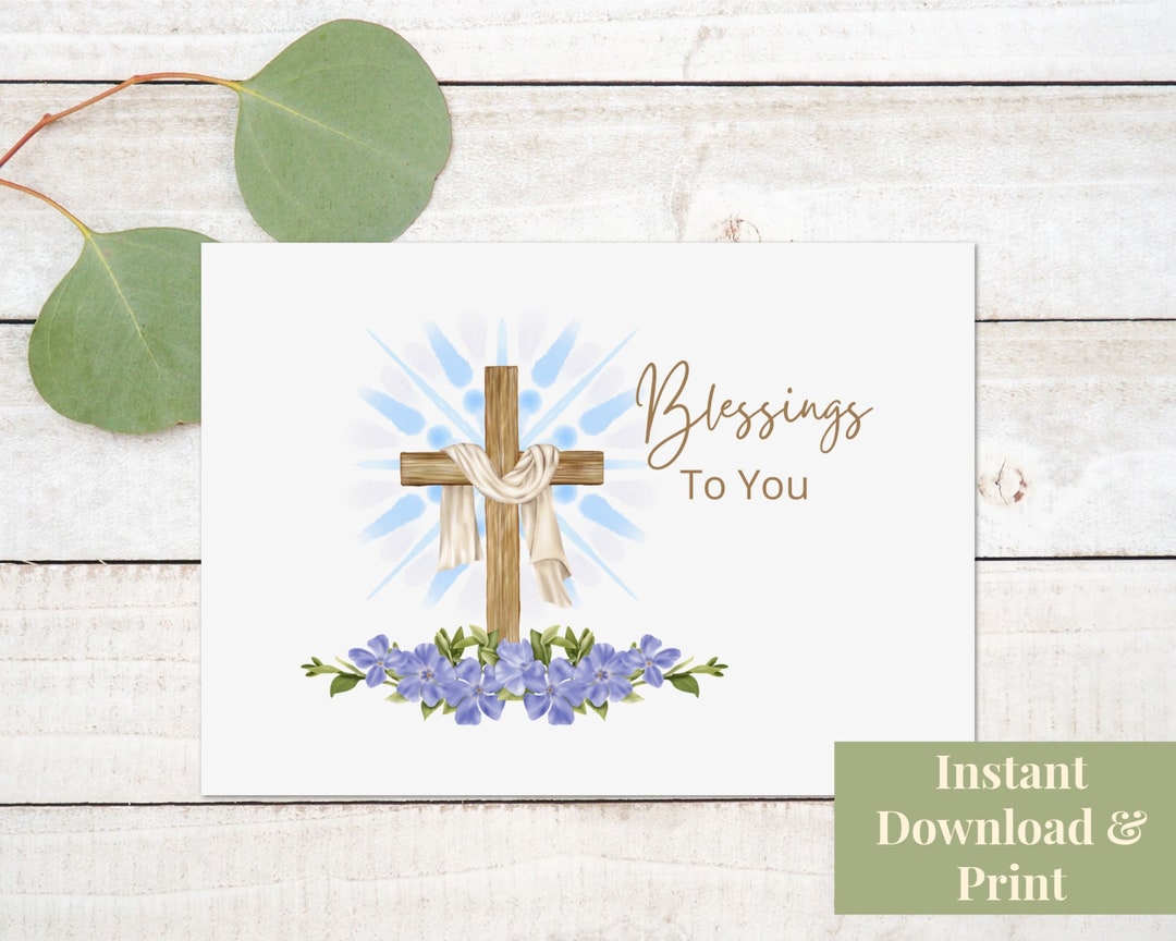 religious thank you card, printable religious card, blessings to