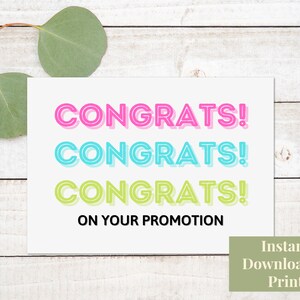 Afdrukbare felicitaties-promotiekaart, baanpromotiekaart, gefeliciteerd met promotiekaart