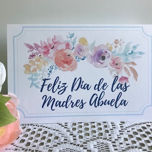 Spanish Mothers Day Card Printable, Feliz Dia De Las Madres Abuela, Tarjeta para Mom, Mother, Grandmother, Abuela, Mama, Madre