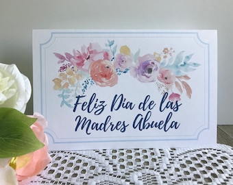 Spanish Mothers Day Card Printable, Feliz Dia De Las Madres Abuela, Tarjeta para Mom, Mother, Grandmother, Abuela, Mama, Madre