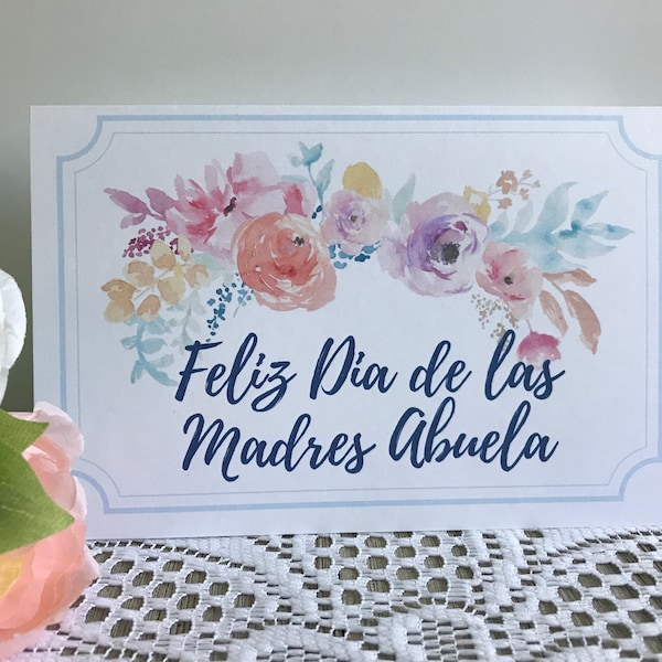 Tarjeta del Día de las Madres Español Imprimible, Feliz Dia De Las Madres Abuela, Tarjeta para Mamá, Madre, Abuela, Abuela, Mamá, Madre