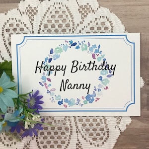 Carte d'anniversaire imprimable pour nounou - Carte de voeux pour nounou, grand-mère, arrière-grand-mère