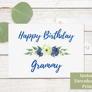 Tarjeta de cumpleaños Grammy, descarga digital imprimible