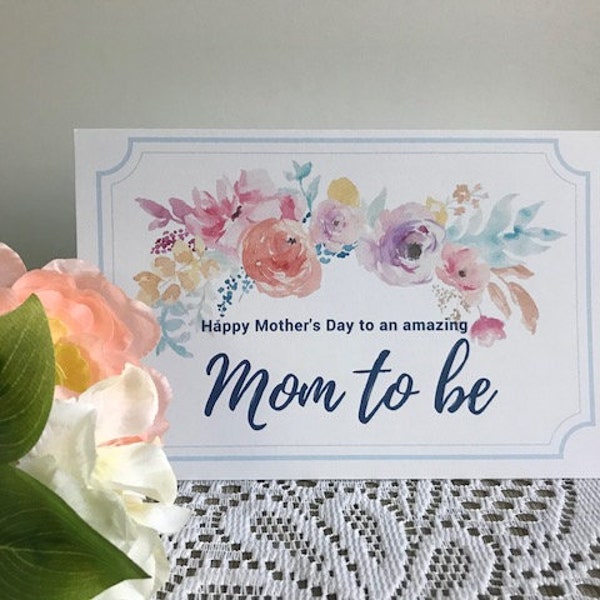 Printable Mother's Day Card for Mom To Be, Mother's Day Greeting Card for Pregnant Mom, Mother