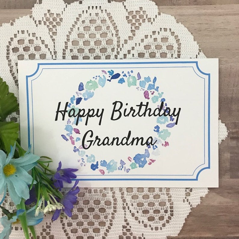 printable birthday card for grandma greeting card for etsy