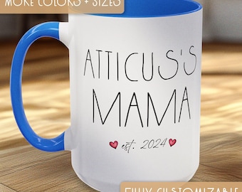 Custom Mama Coffee Cup Personalized New Mom Gift Custom Maternity Present Newborn Gift with Birth Year Design Special Cup for Her Pregnancy