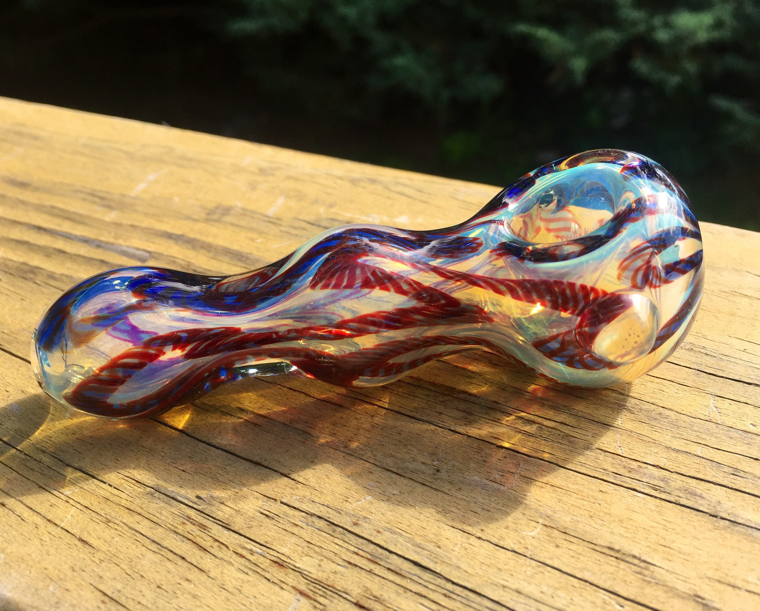 Amazon python stripe blue Pipe python skin Glass Pipes Cool | Etsy