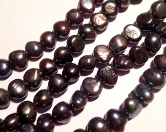 Corn Pearl, Baroque Pearl, Nugget Pearl, Freshwater Pearl, 8-9mm, peacock blue, 15" full strand 50 pcs, AAA #CB6038