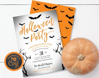 DIY Editable Halloween Party Invitation