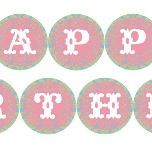 DIY Printable Vintage Tea Party Birthday Banner Instant Download