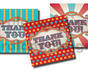 DIY Printable Vintage Carnival Circus Favor Tags INSTANT DOWNLOAD