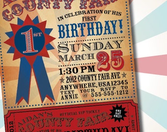 Invitation à une fête d’anniversaire vintage