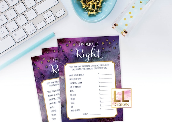 Digital Printable Love you to the Moon and Back Baby Shower Price is Right Game INSTANT DOWNLOAD Il_570xn