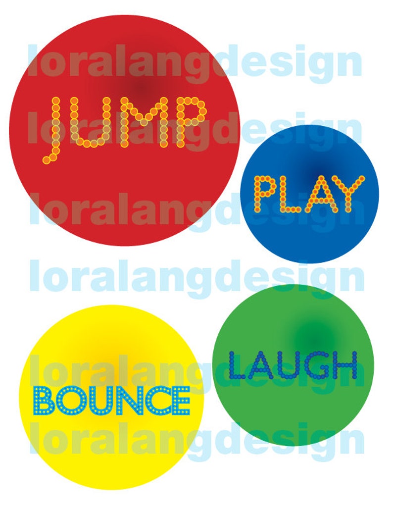 DIY Printable Bouncy Ball Birthday Party Graduated Circles and Digital Paper INSTANT DOWNLOAD image 1