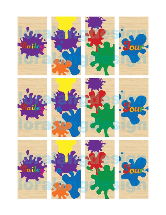 DIY Printable Art Party Birthday Party Mini Candybar Wrappers Il_570xn