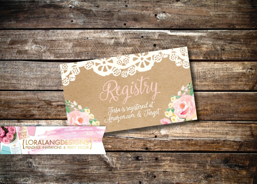 digital printable baby shower registry insert cards etsy registry inserts