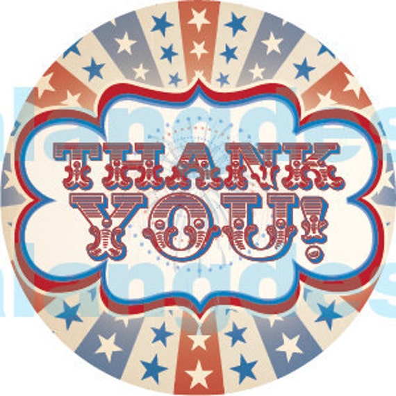 DIY Printable Fourth of July Party Circles Thank You Favor Tags Il_570xn