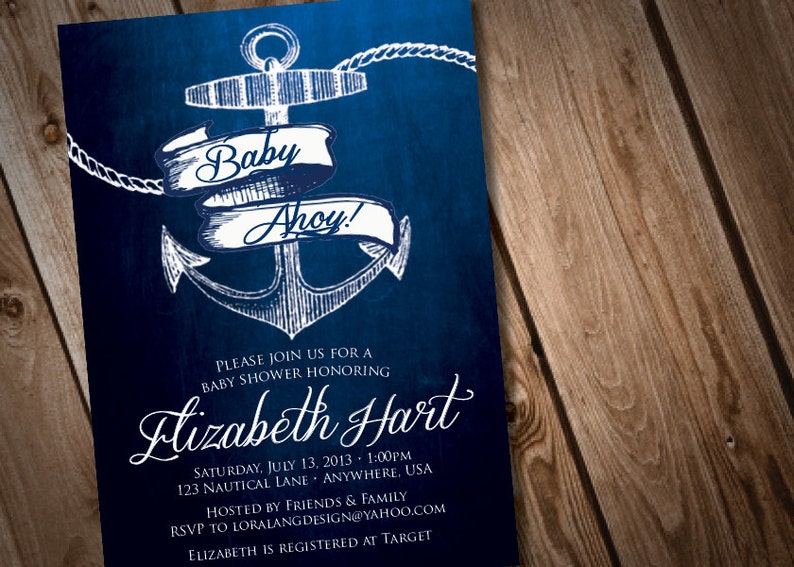 DIY Printable Nautical Baby Shower Invitation Baby Ahoy | Etsy