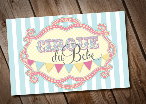 DIY Printable Cirque Du Bebe Poster INSTANT DOWNLOAD Il_570xn