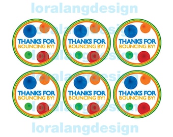 DIY Printable Bouncy Ball Birthday Party Favor Tags INSTANT DOWNLOAD