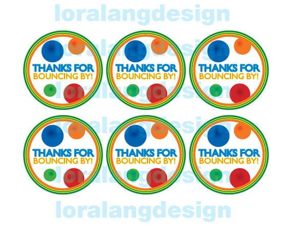 DIY Printable Bouncy Ball Birthday Party Favor Tags INSTANT DOWNLOAD Il_570xn