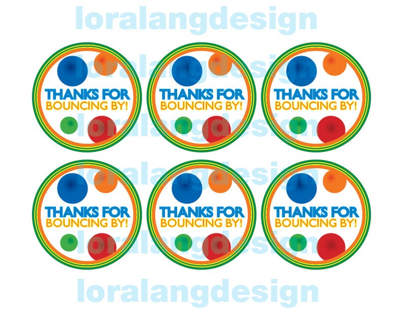 DIY Printable Bouncy Ball Birthday Party Favor Tags INSTANT DOWNLOAD - Etsy