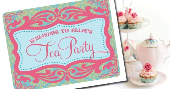 DIY Printable Vintage Tea Party Yard Sign Il_570xn