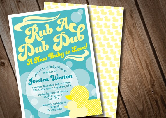 DIY Digital Rubber Duckie Baby Shower Invitation Il_570xn