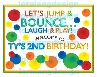 DIY Printable Bouncy Ball Birthday Party Yard Sign