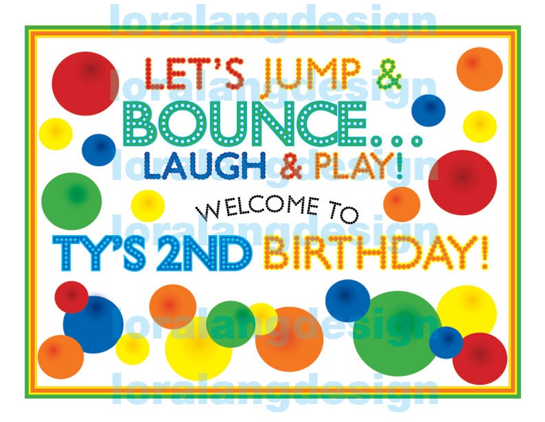DIY Printable Bouncy Ball Birthday Party Yard Sign image 1